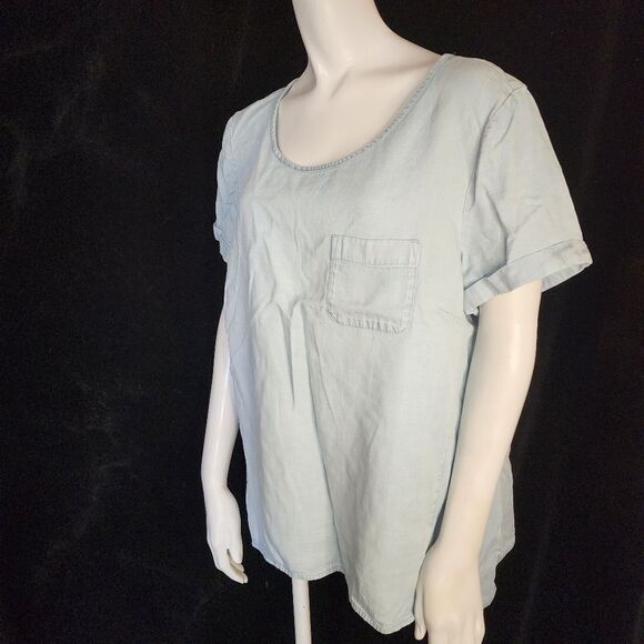 J. Jill Denim Blue Blouse (L) - Picture 1 of 5
